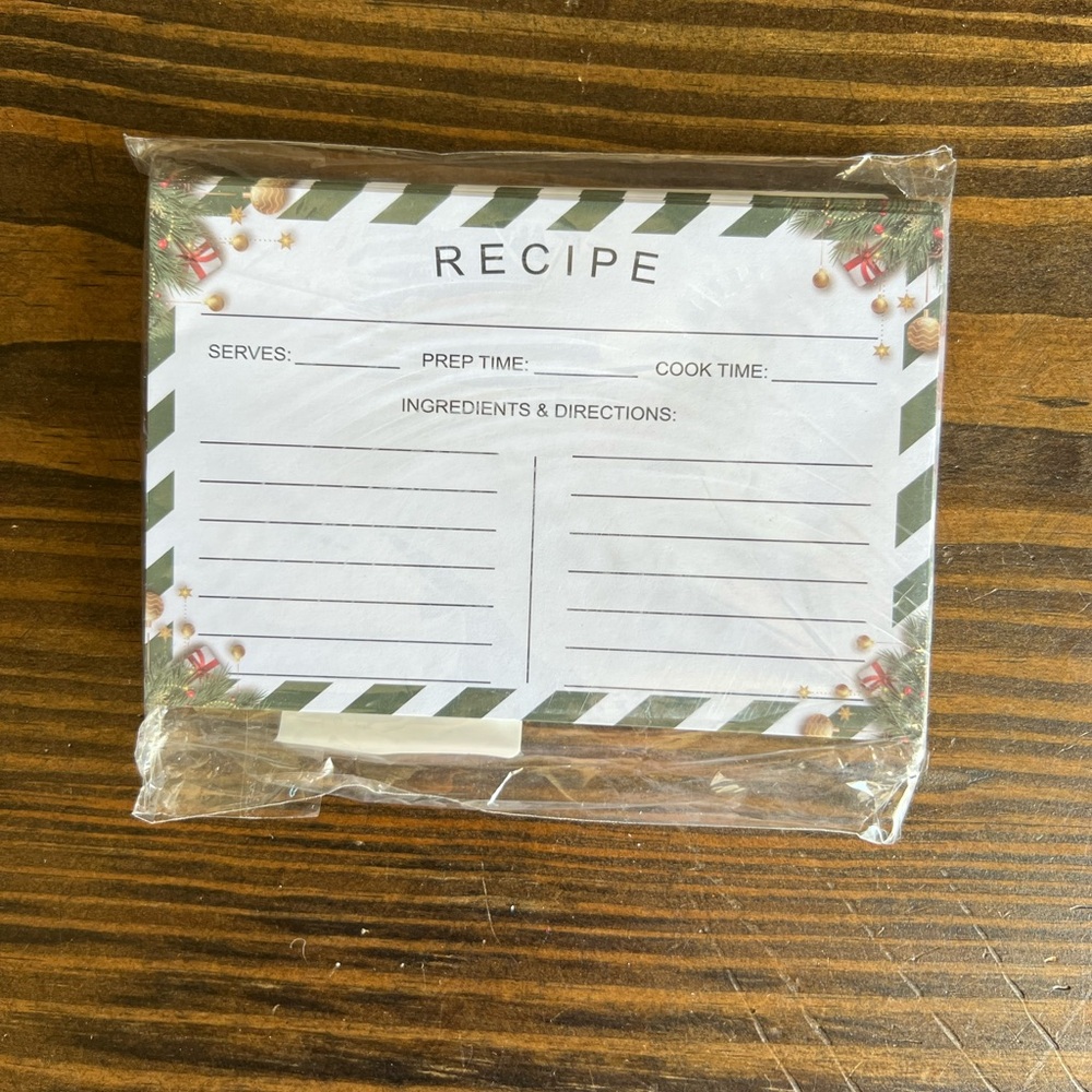 Amazon Double Sided Holiday Recipe Cards- 50 pack